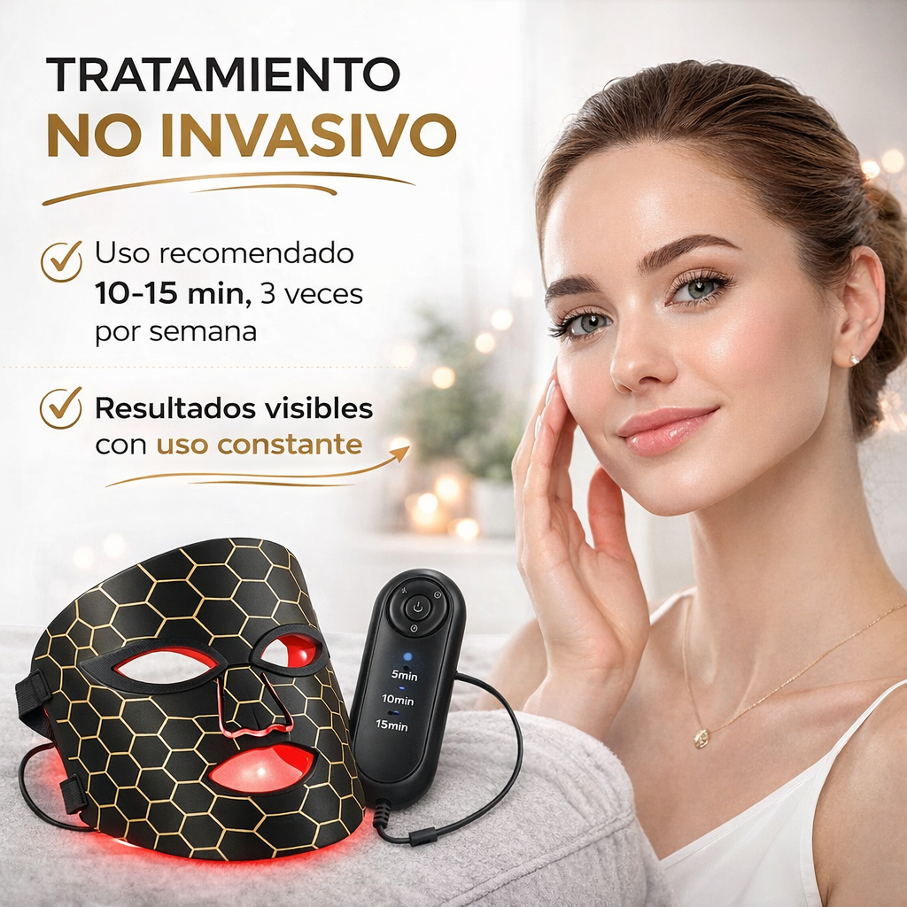 Mascarilla Led Facial Terapia Recargable